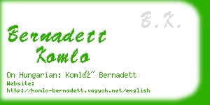 bernadett komlo business card